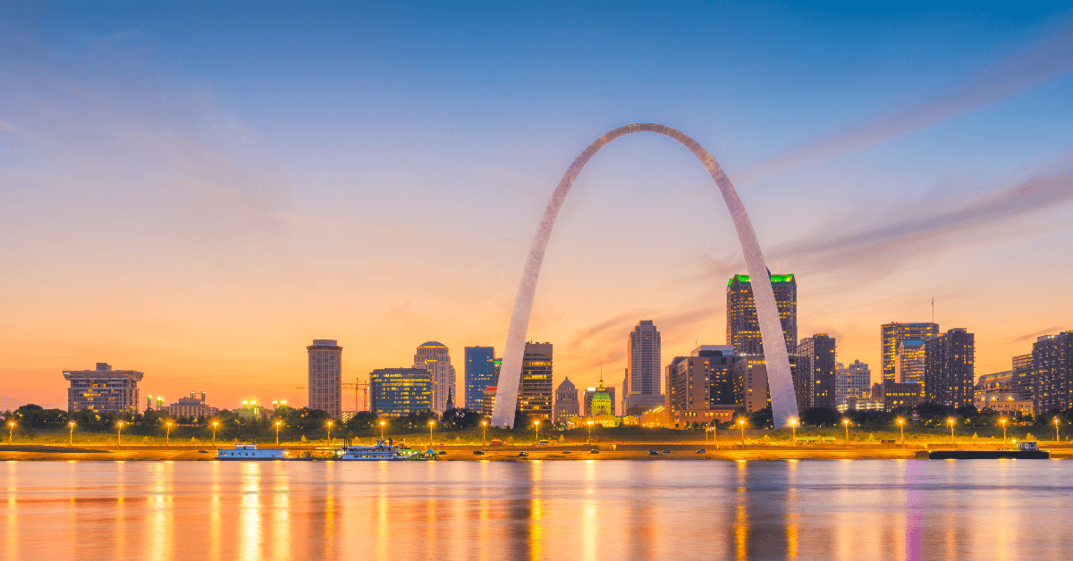 St. Louis skyline sunset