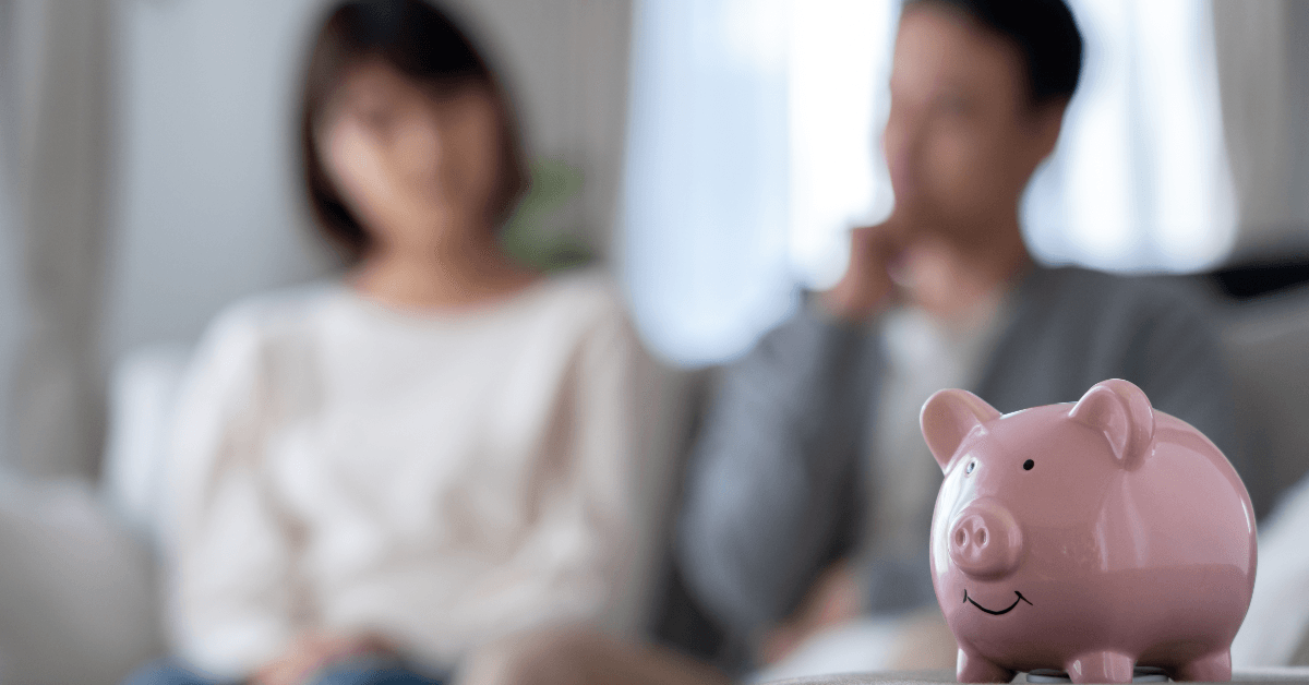 Couple with piggy bank