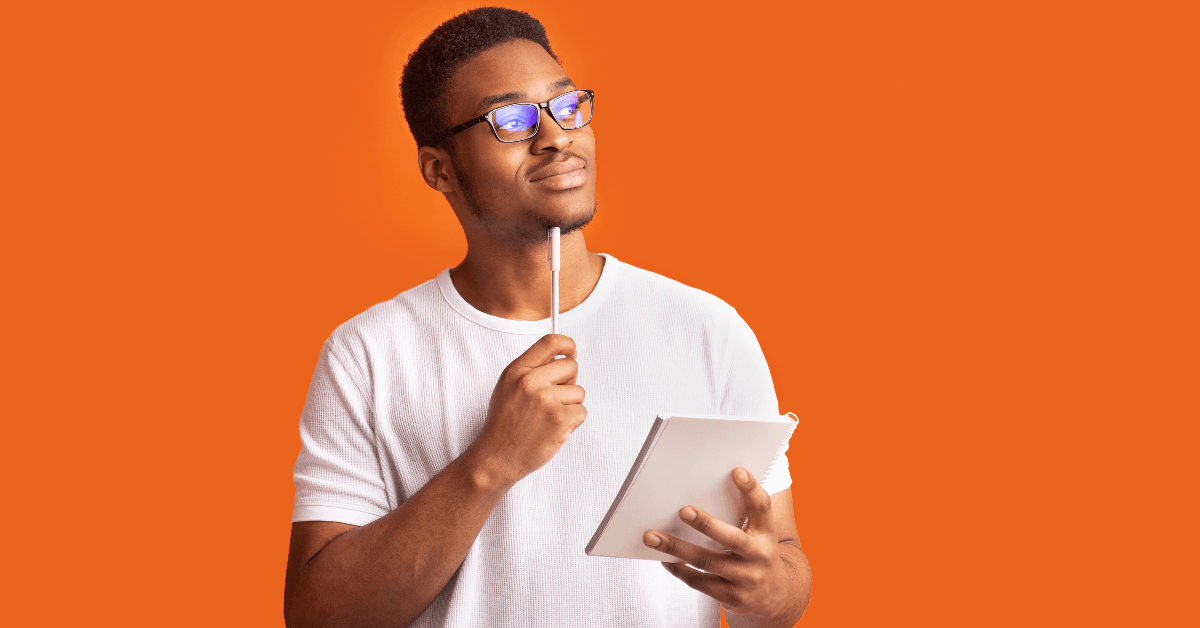 Man holding notebook