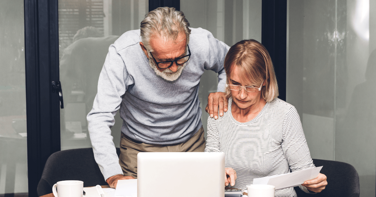 older couple budgeting