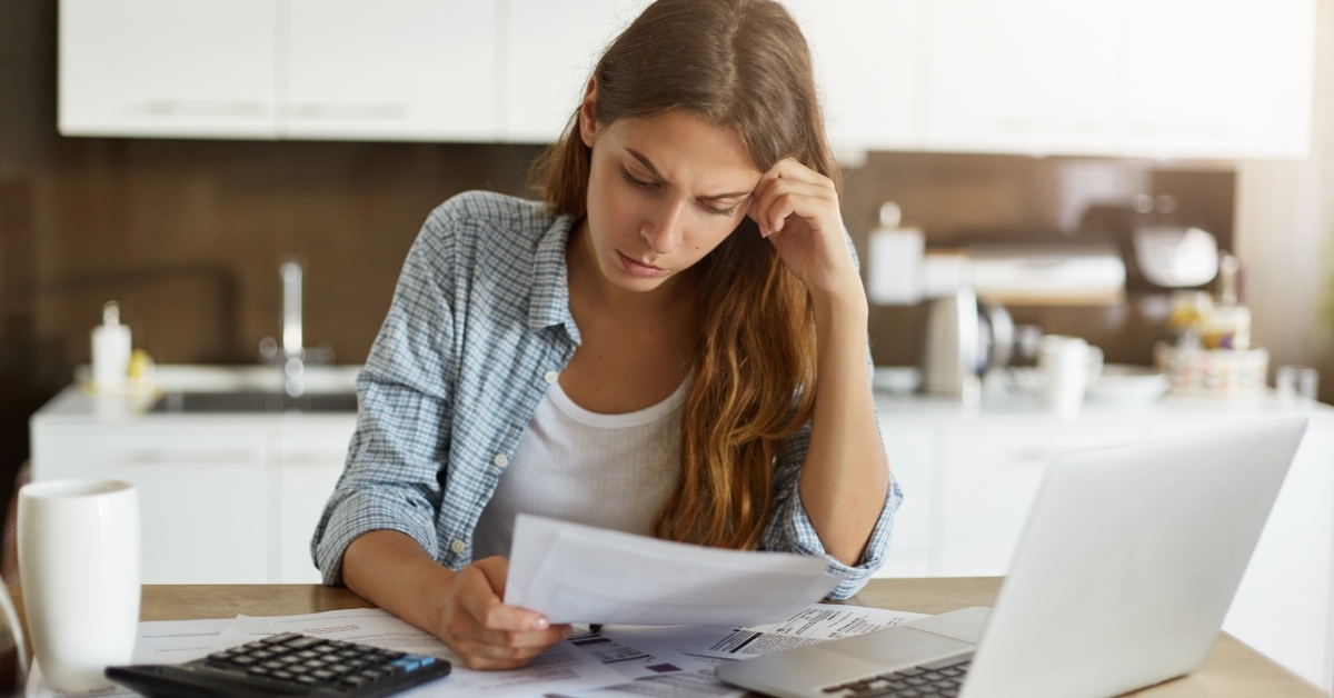 Woman looking at paperwork