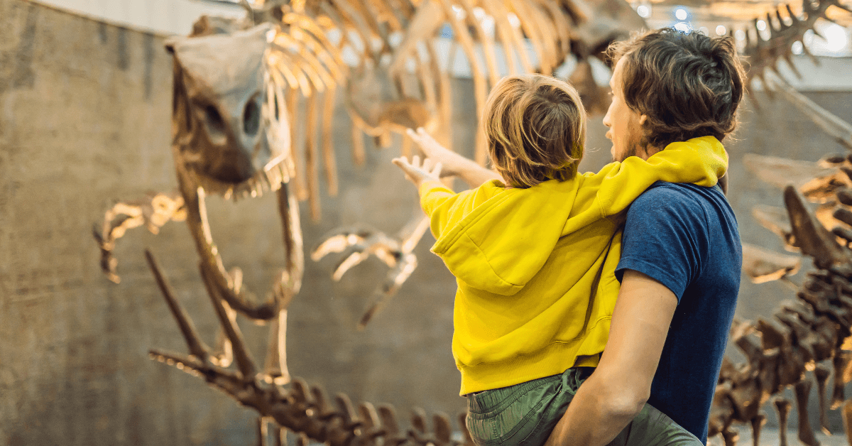family at museum exhibit
