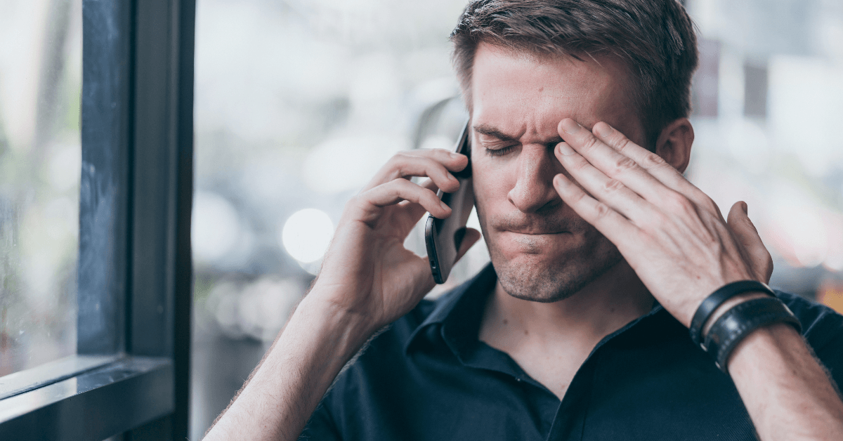 angry man talking on phone