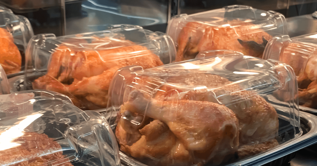Packaged rotisserie chicken