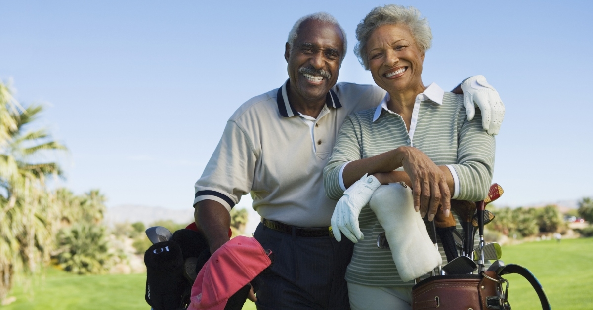 couple on a golf course