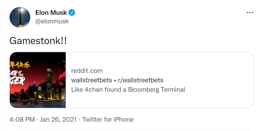 Gamestonk tweet