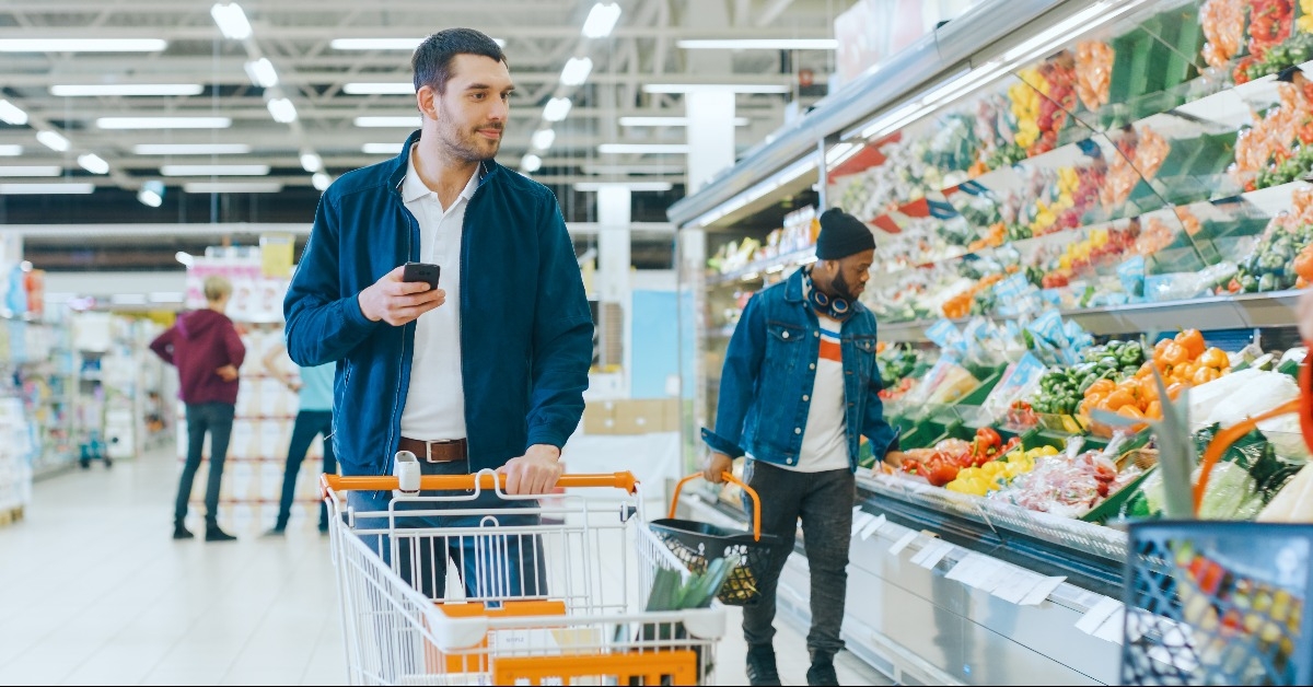 handsome man with smartphone