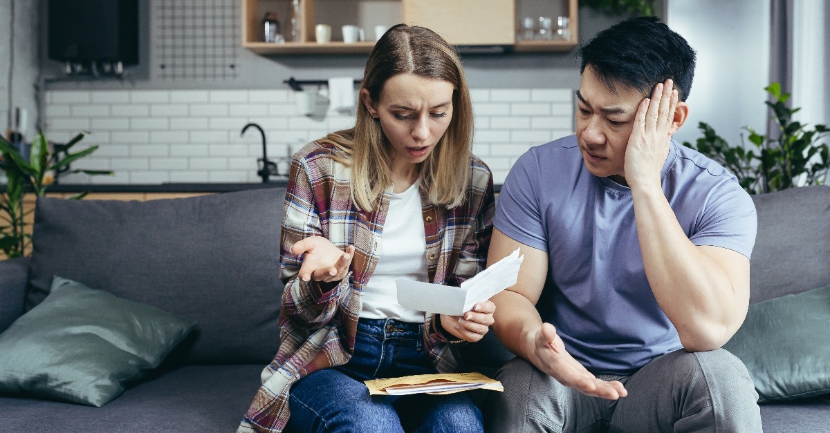 frustated multiracial couple