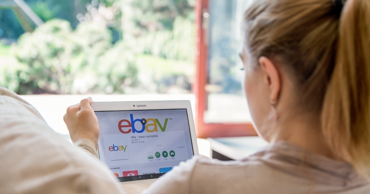 Woman looking at ebay