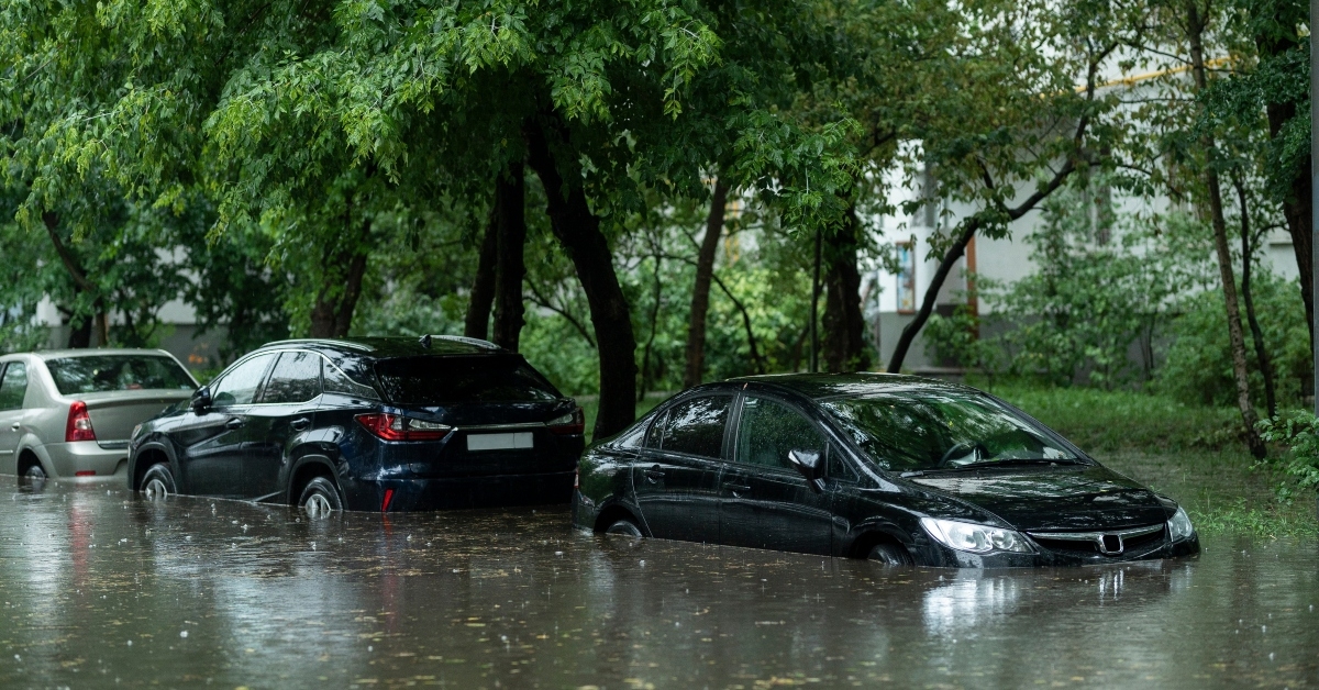 Cars in a flood