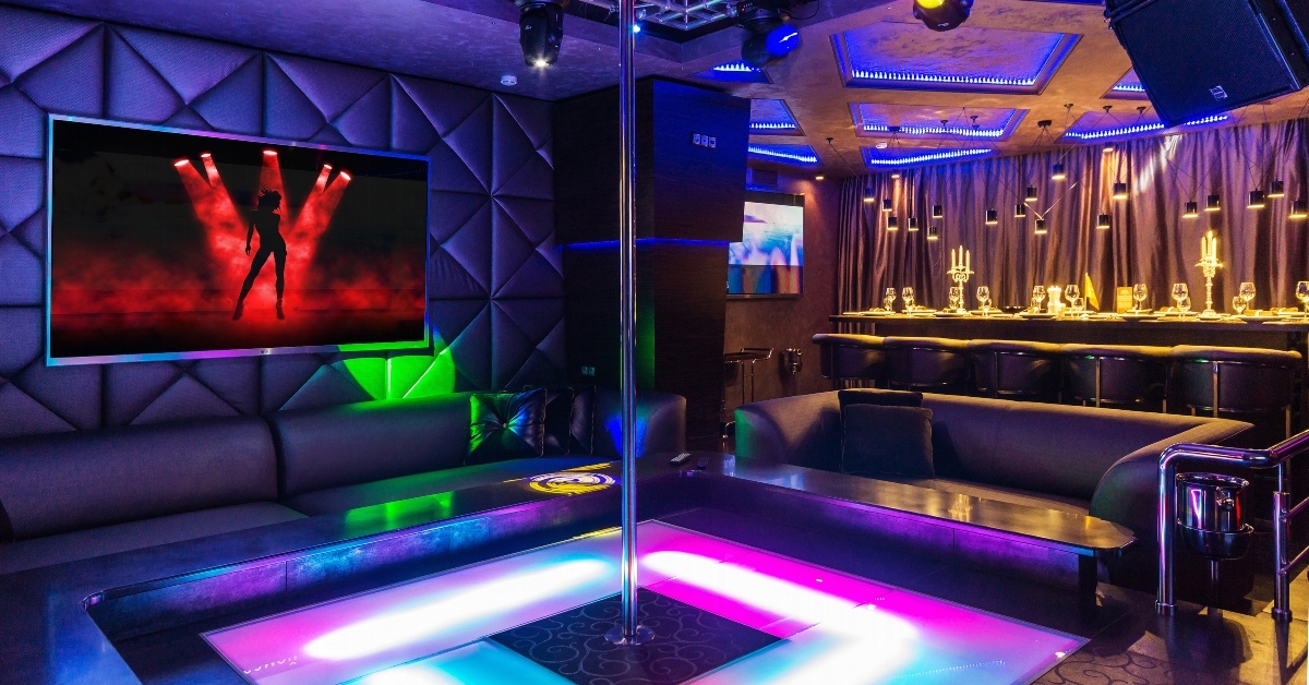Dance pole in a night club