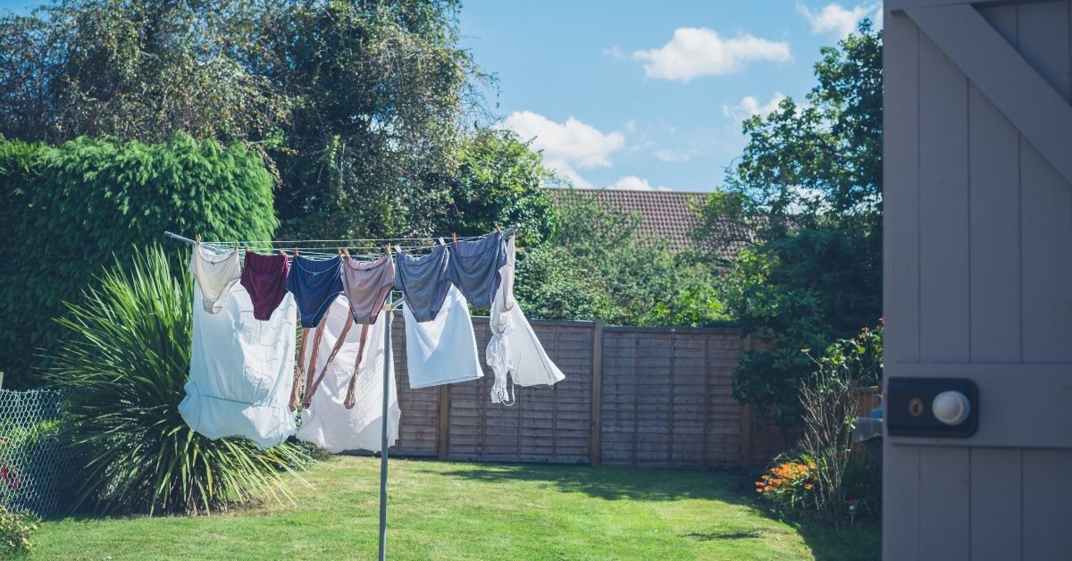 Air drying laundry outside