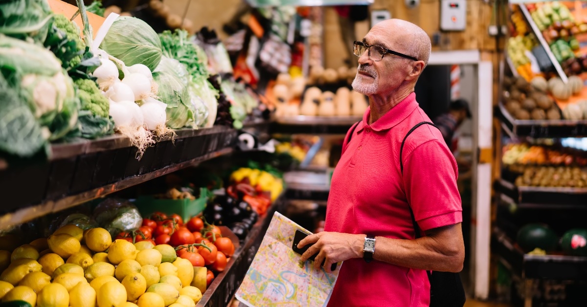 senior man wearing an optical eyewear