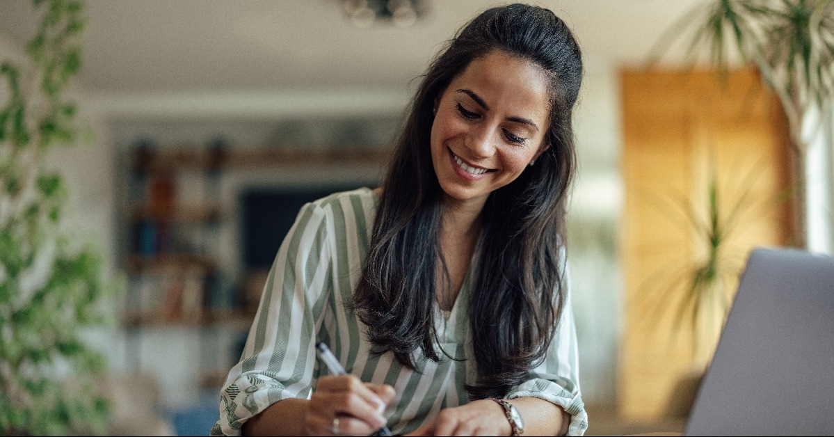 hopeful adult woman getting ready to get a loan