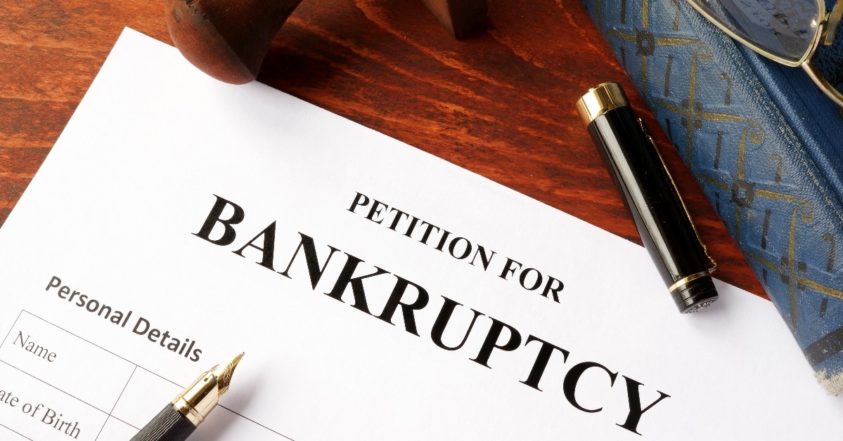 Petition for Bankruptcy on an office table