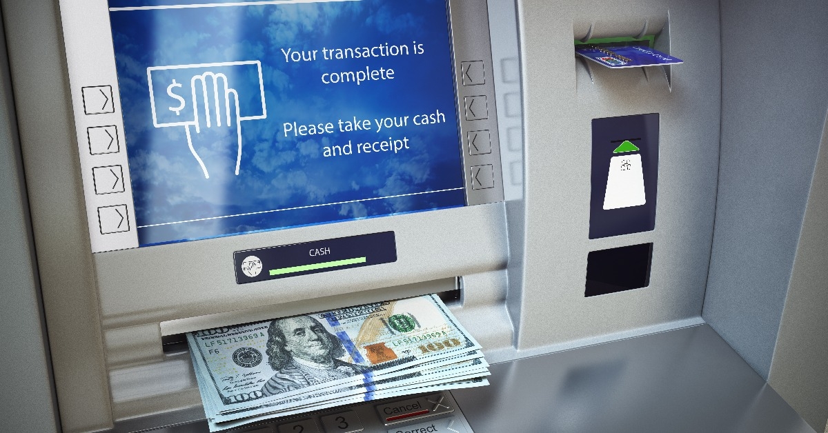 ATM machine and money
