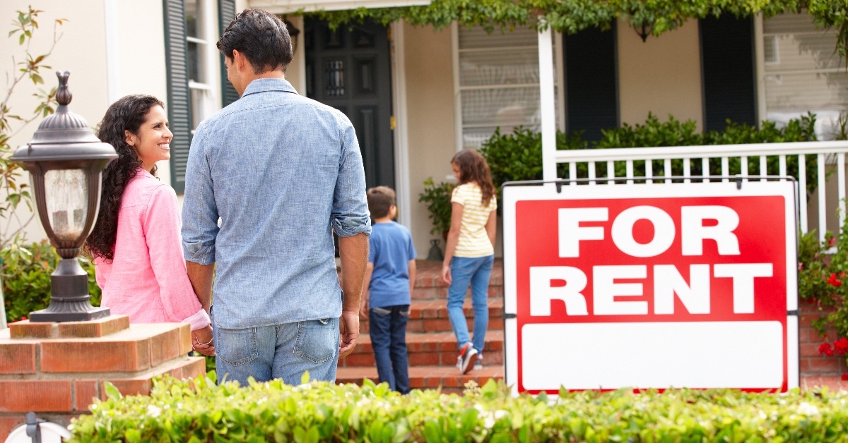 hispanic family outside home for rent