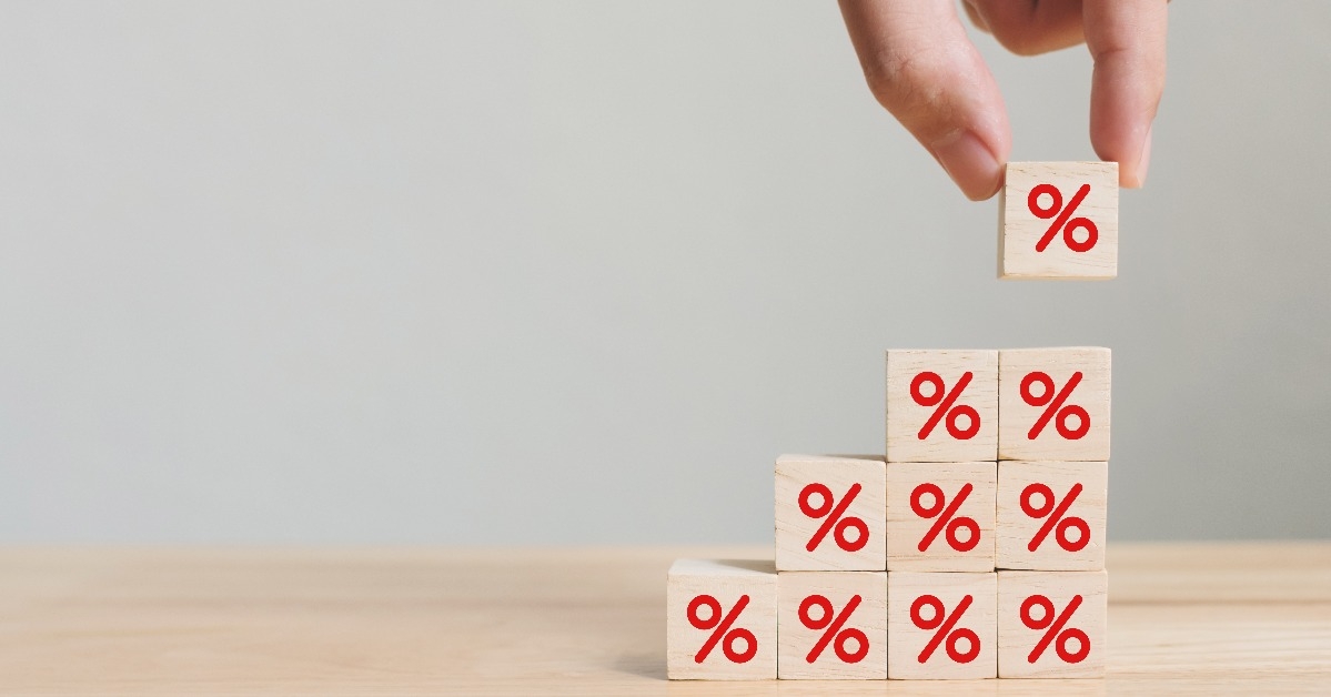 Interest rate financial and mortgage rates concept