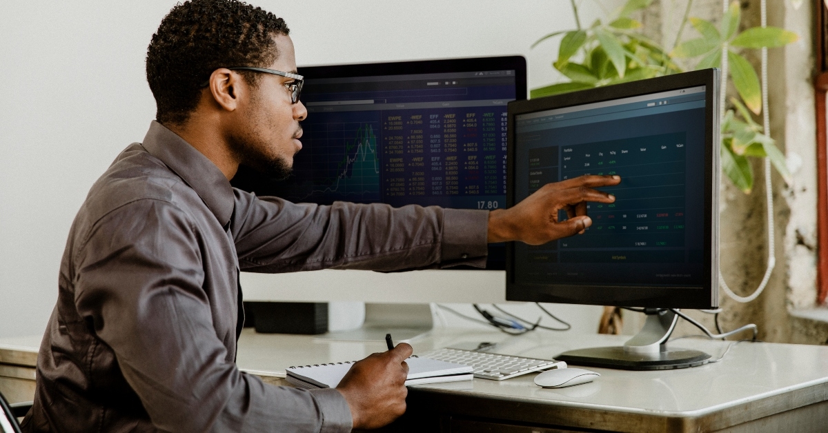 Man looking at computer