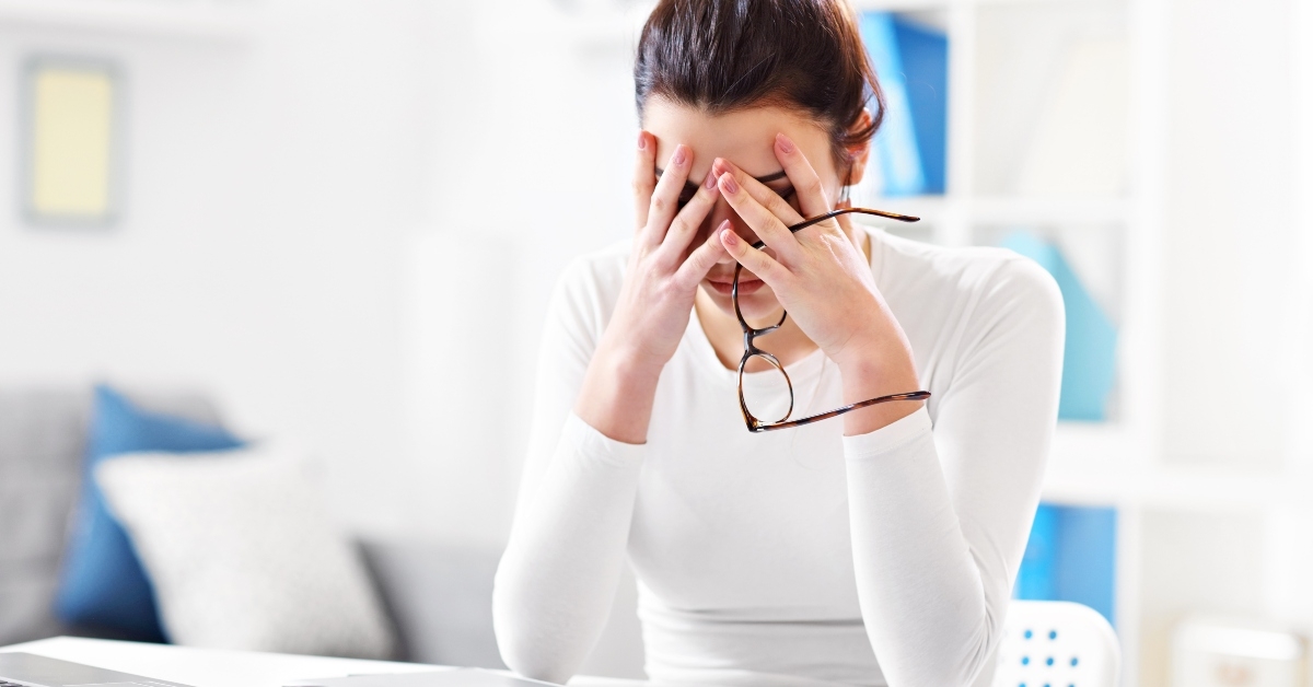 Woman looking stressed