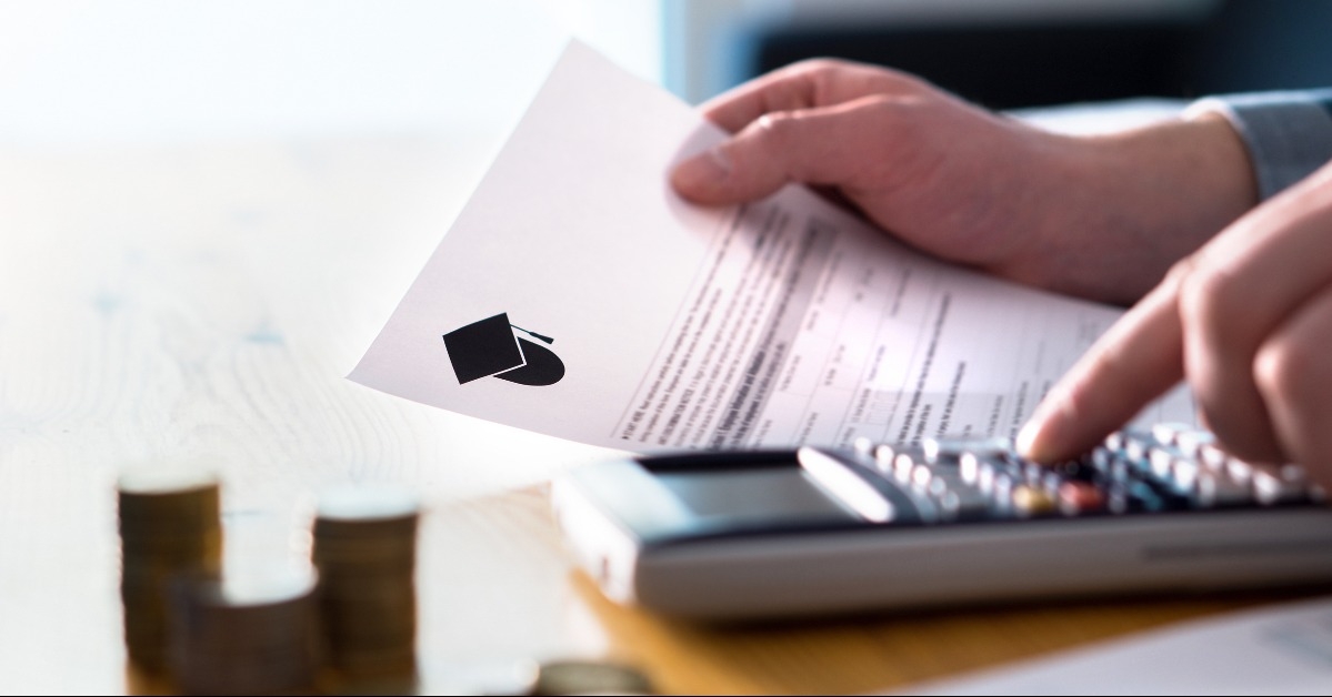 man counting college savings fund