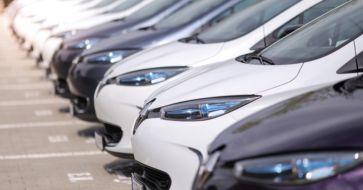 details with headlights of electric cars 