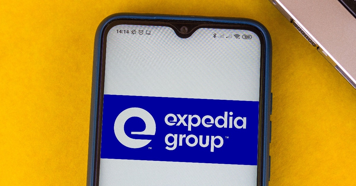 Expedia Group logo seen displayed on a smartphone