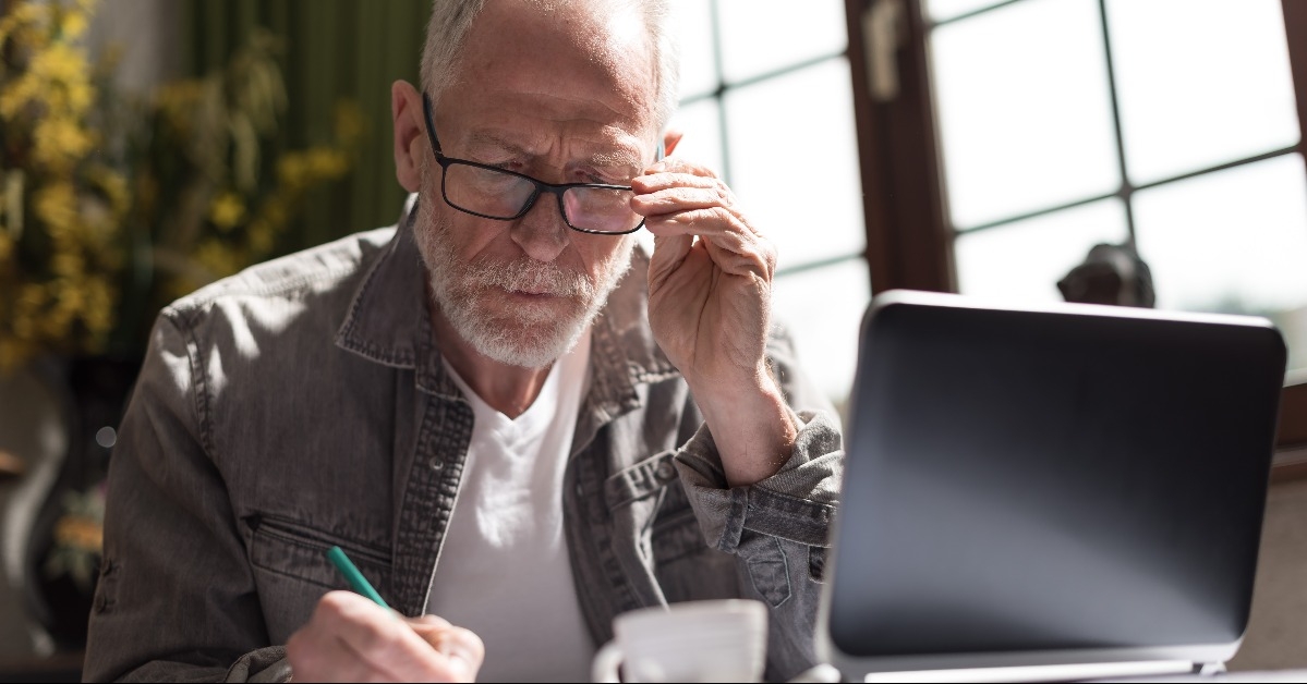 Businessman working at home