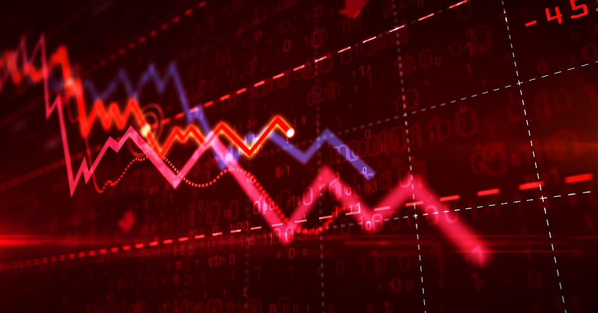 Crisis and stock markets down chart