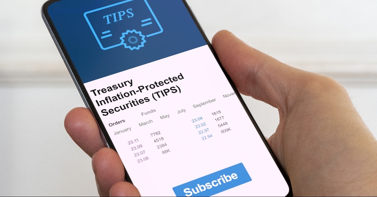 treasuries prices on smartphone tips inflation-protected securities
