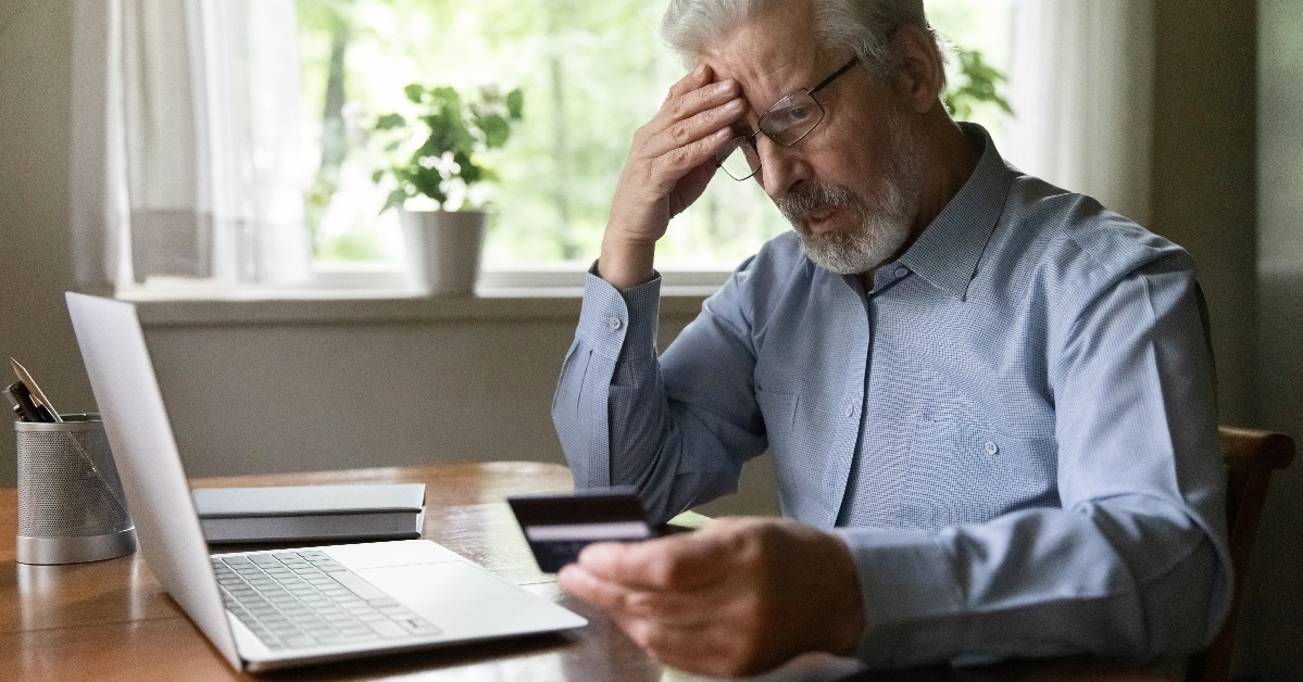 man worried about finance safety data