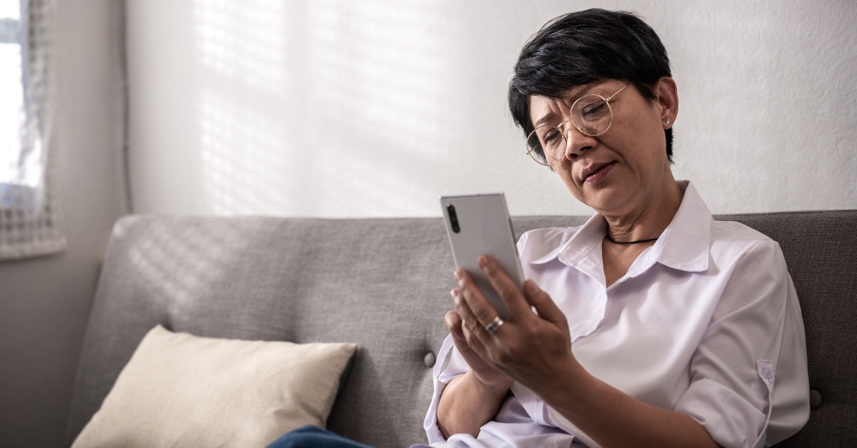 Woman looking at phone