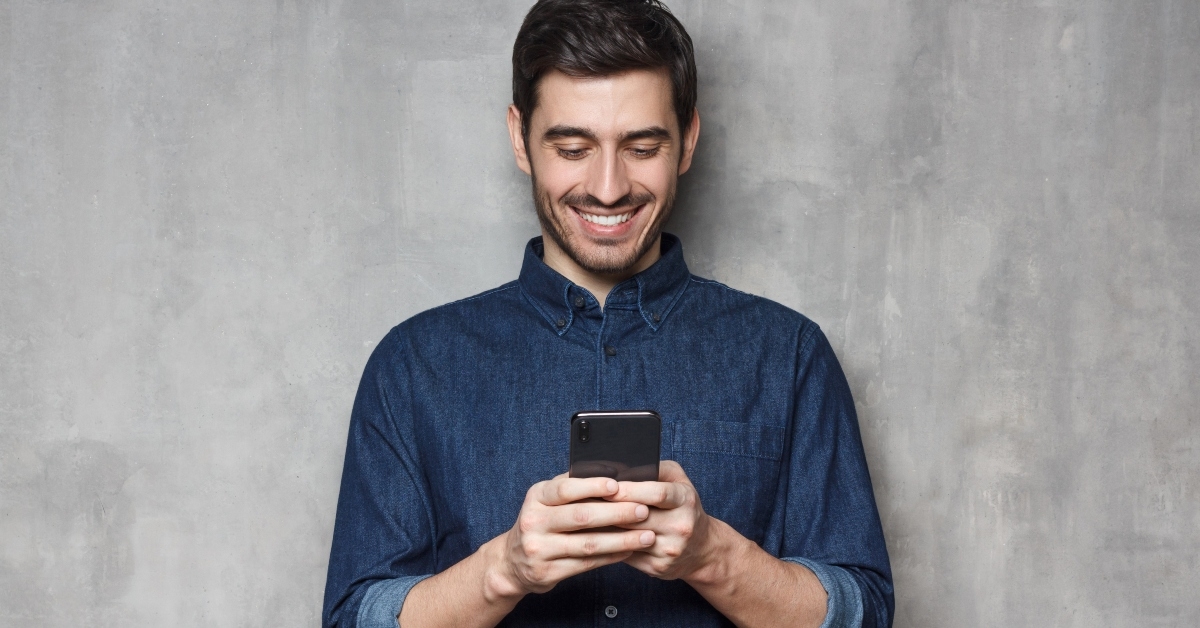 Man looking at phone