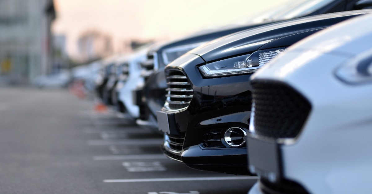 full car outdoor parking in selective focus