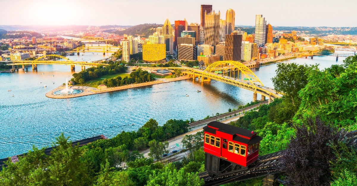 beautiful Pittsburgh at sunset