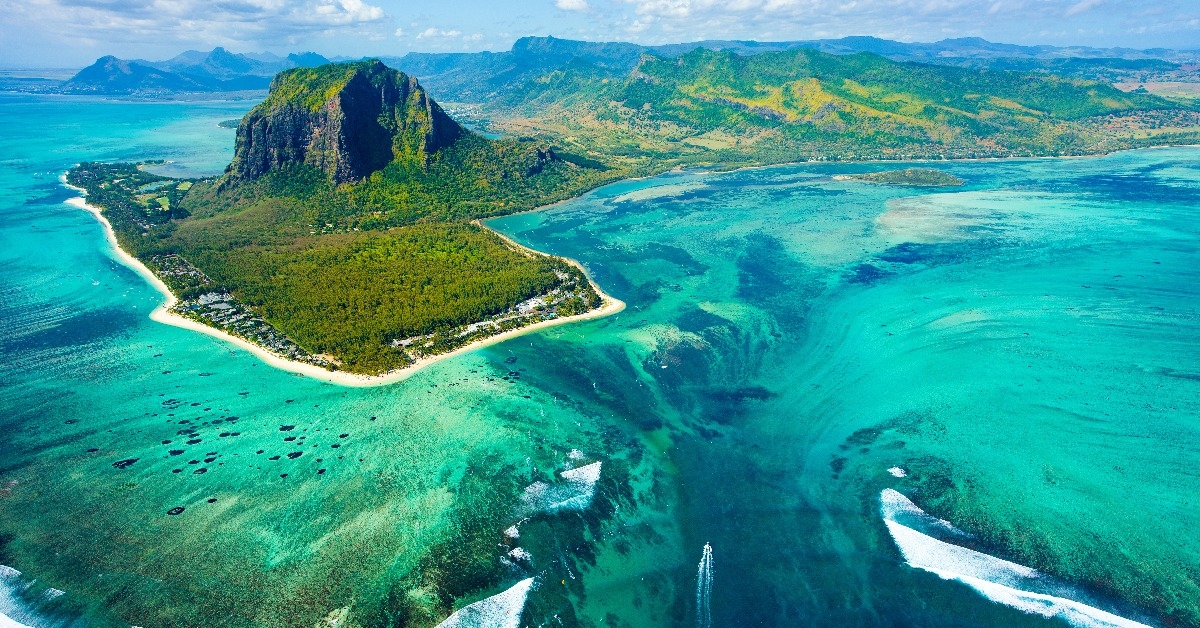Aerial view of Mauritius island