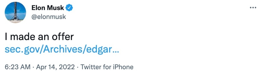 Elon Musk Space buying Twitter tweet 