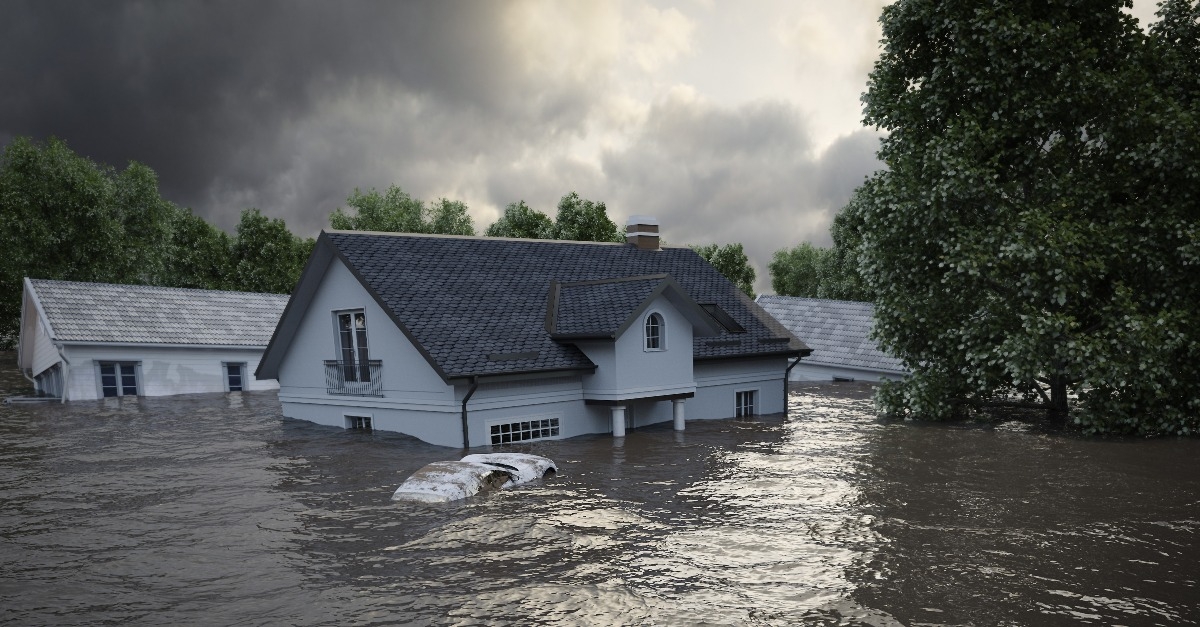 3d rendering flooding houses