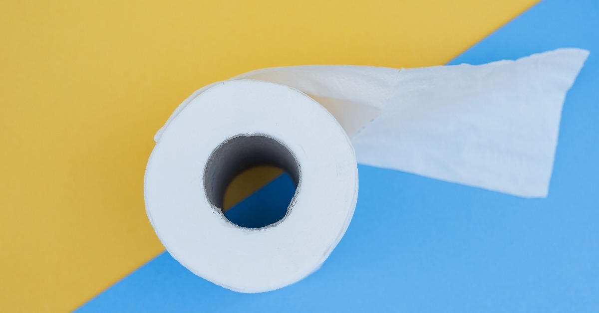 toilet paper isolated on a yellow background
