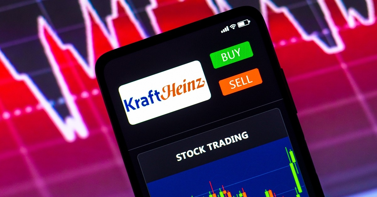 stock trading graph of Kraft Heinz Company