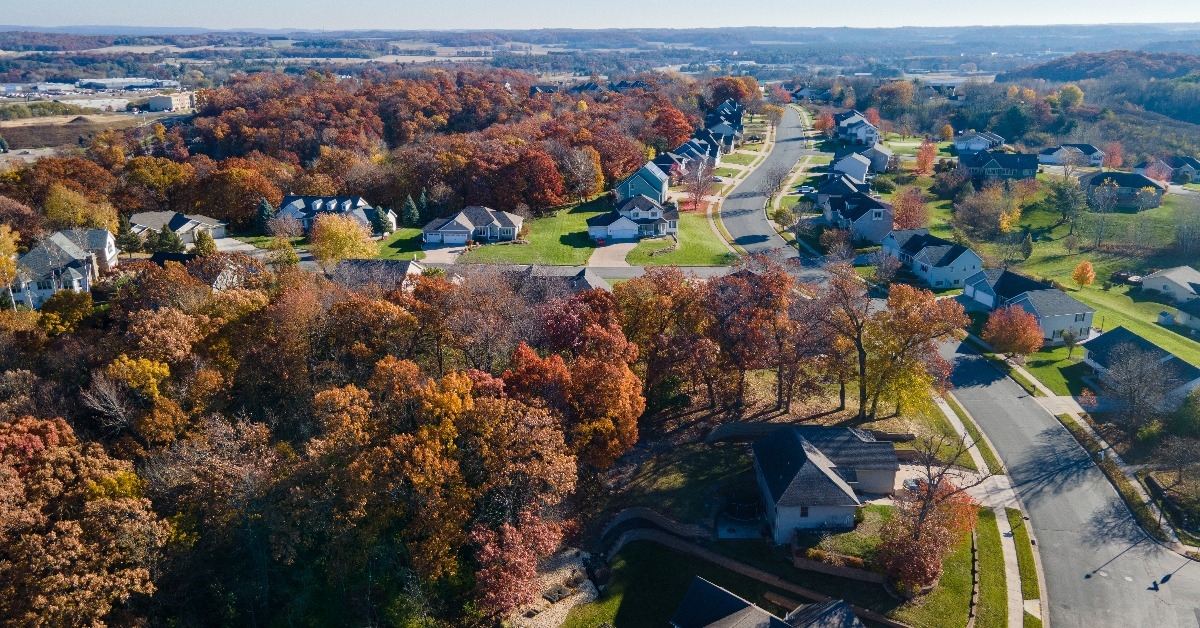Aerial view of Eau Claire, Wisconsin