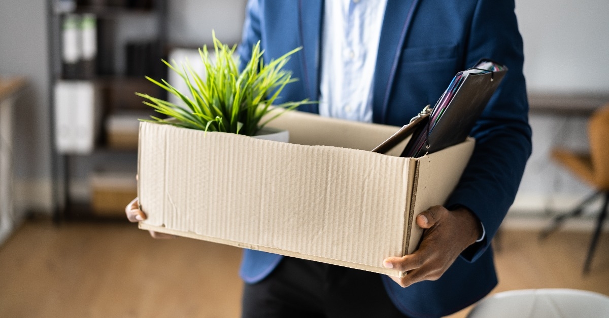 fired employee with box 