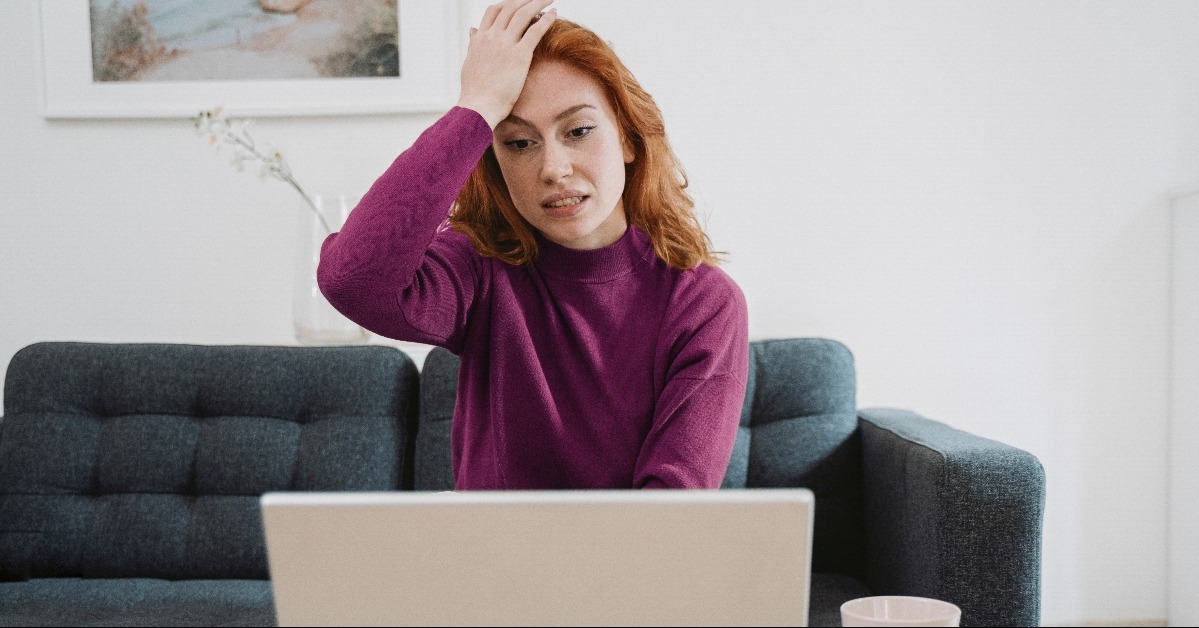 woman forgot an important deadline and feeling worried 