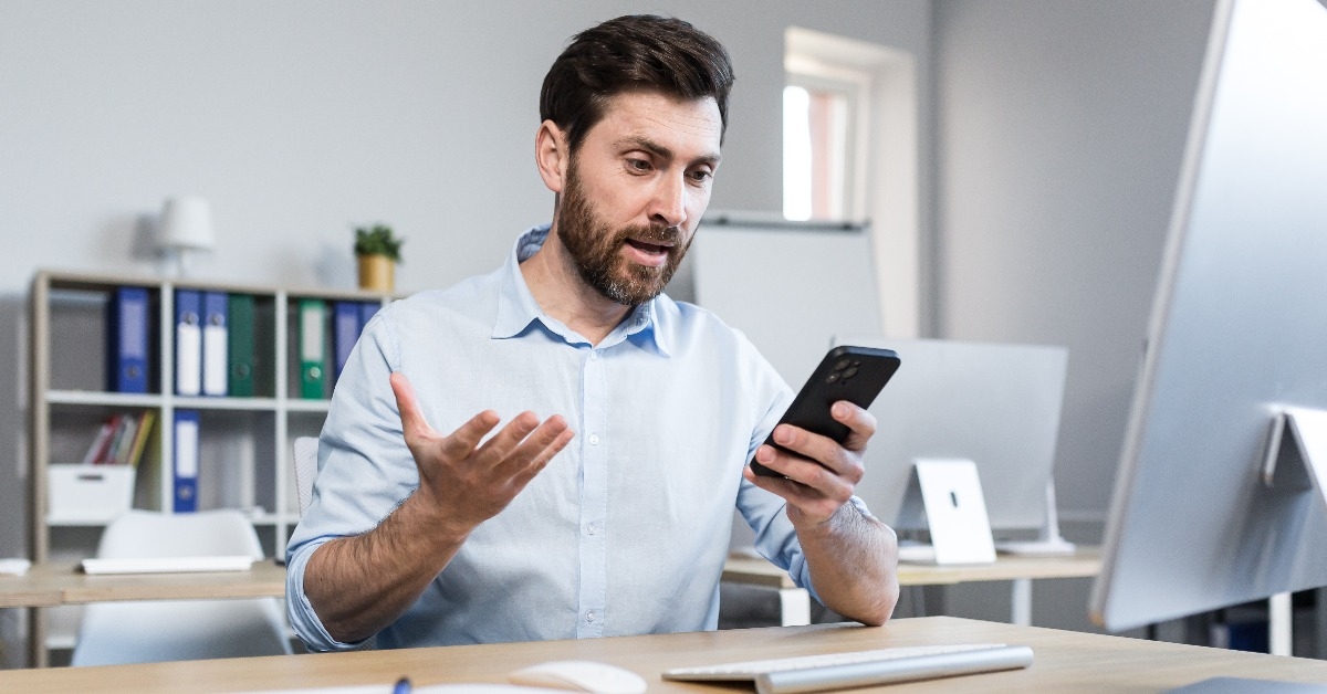 surprised and shocked businessman in the office