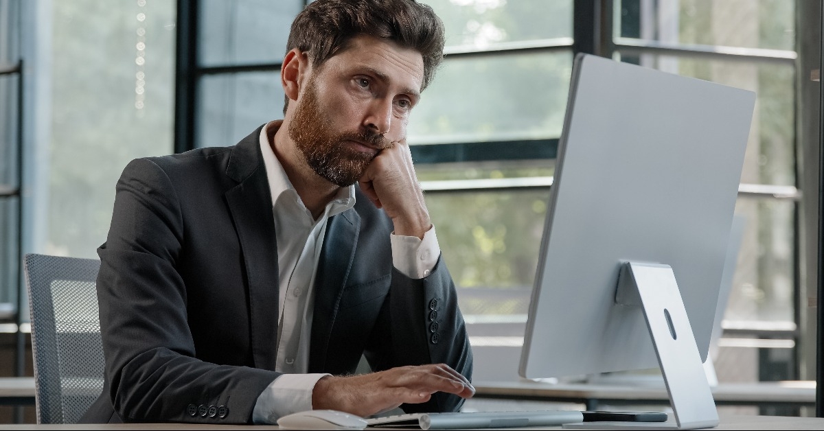 bored male office worker