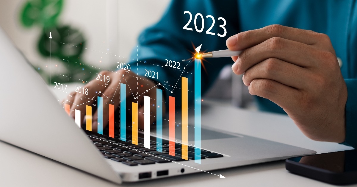 businessman analyzes profitability of working companies 