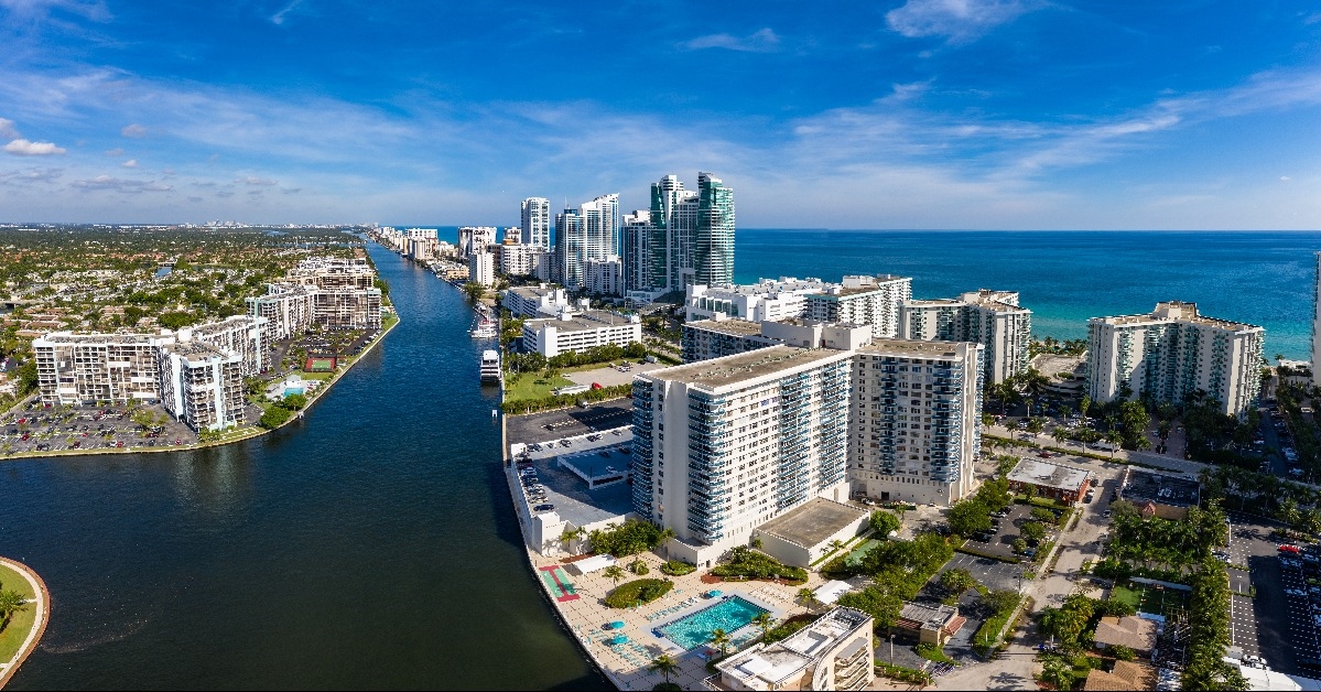 aerial view panorama of Fort Lauderdale 