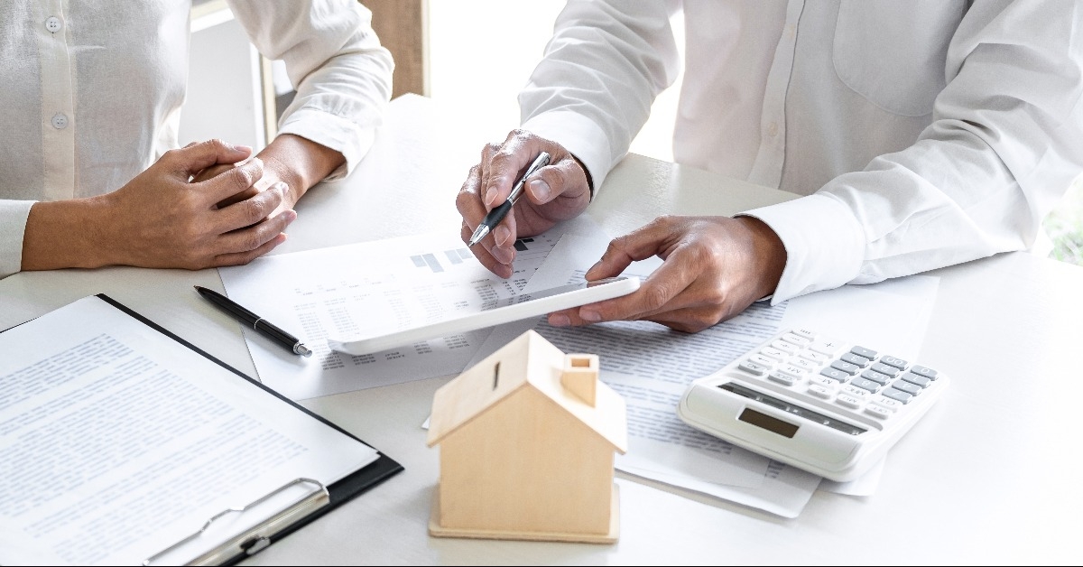 real estate broker agent presenting 