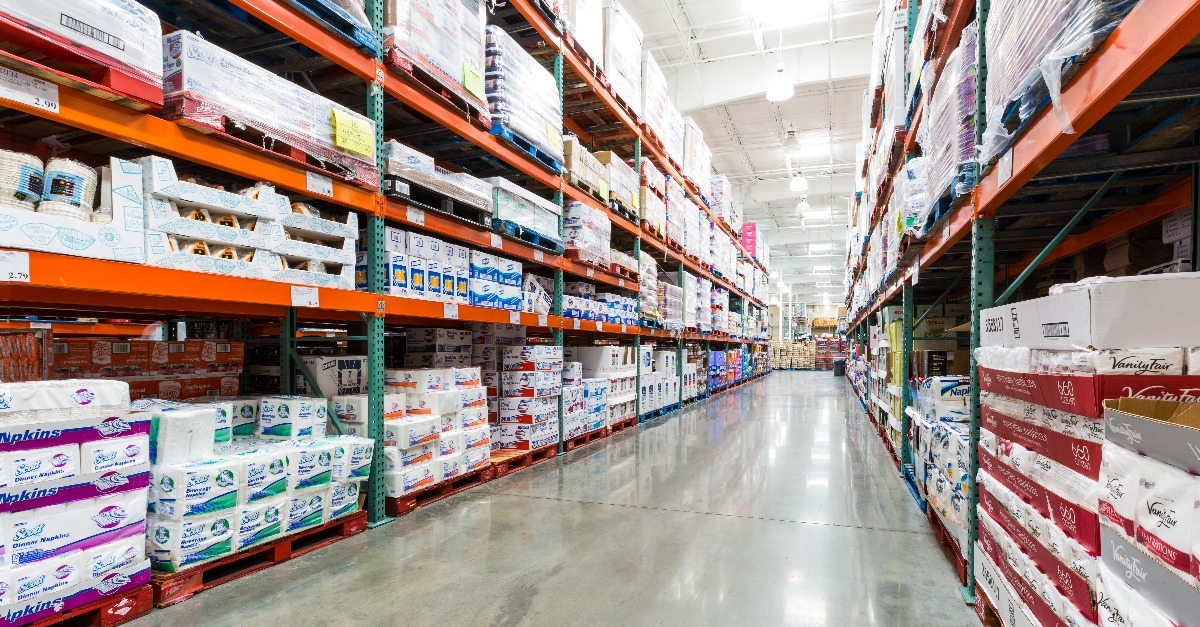 aisle in Costco store
