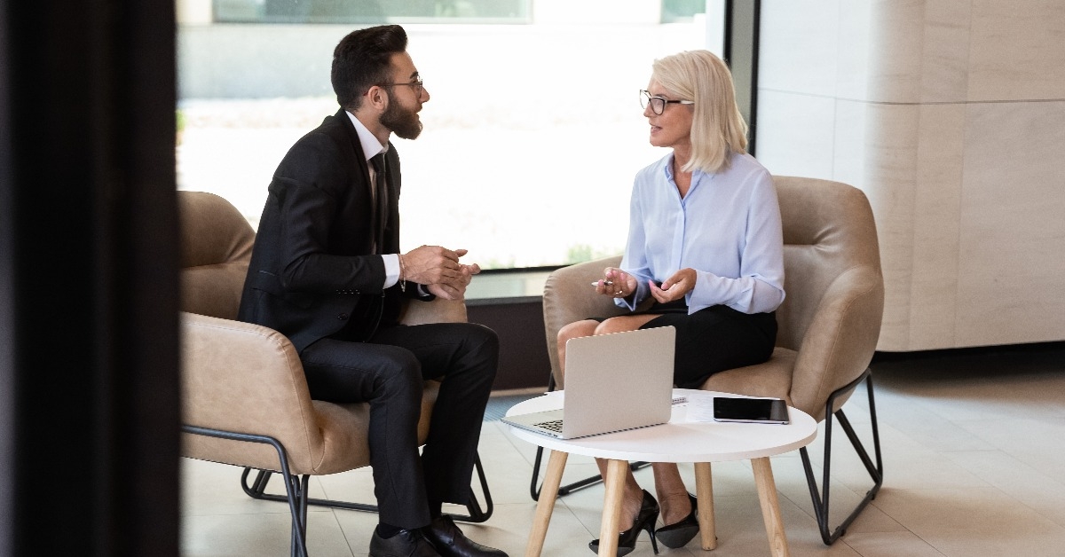 diverse businesspeople discussing at meeting